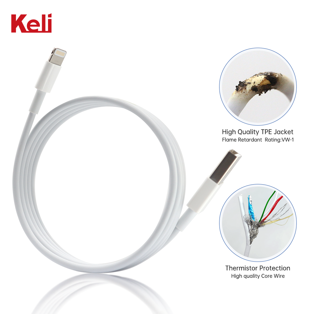 USB A Plug TO Lightning(C189) L=1m ochiq kulrang TPE kabeli